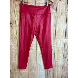 Zyia Active Red Metallic Leggings Size 14-16